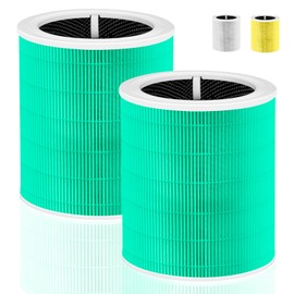 Core 600S Toxin Absorber Replacement Filter for LEVOIT Core 600S & Core 600S-P Air Purifier, 3-in-1 H13 True HEPA with Activated Carbon Filter for Home Large Room,Core 600S-RF,2 Pack,Green