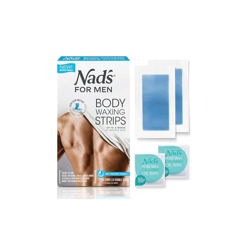 Nad's for Men Hair Removal Strips, 20 Count