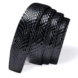 Barry.Wang Belt Men Ratchet Leather Black Strap Replacement without Buckle Wedding Dress 51"