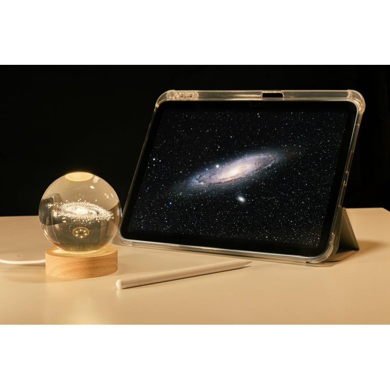 PENTBURG Crystal Ball Lamp, Luminous Solar System/Galaxy Crystal Table Light