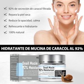 Crema De Baba De Caracol Original, VC Serum Facial, 2PCS, Snail Mucin 92%, facial Reparadora Hidratante, Crema Hidratante Facial Diario, Hidratación D