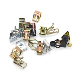 JNNJ 240 Pieces Metal Dash Retainer Clips Replacement, Metal Trim Panel Spring Clip Assortment Kit, 11 Sizes Metal Trim Panel Spring Clip, Interior Trim Panel Lining Spring Clips, Vehicle Parts