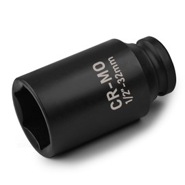 EGOFIX 1/2" Drive Deep Impact Socket, 32mm Metric Socket, Axle Nut Socket CR-MO 6 Point for Easy Removal of Axle Shaft Nuts