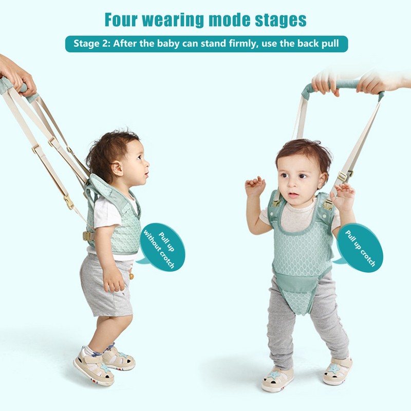 Baby Walking Harnesses Lightweight Adjustable Detachable Crotch Pad Handheld Toddler