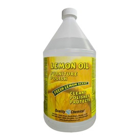 Quality Chemical Lemon Oil Furniture Polish - Finest Blend of Lemon Oils, Waxes & Moisturizers & UV Protection - Wood Cleaner and Polish for Wood Furniture, Cabinets & More - 128 oz (Pack of 1)