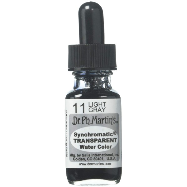 Dr. Ph. Martin's Synchromatic Transparent Water Color, 0.5 oz, Light Gray (11)