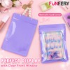 Funfery 100 Pcs Resealable Bags Clear Holographic Bags,Smell Proof Packaging