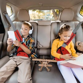 HUAZEXINX 2 Pcs Universal Car Seat Belt Pads & Child Seatbelt Adjuster – Kids Car Safety Cover, Harness Strap Pad, Car Safety Belt Cushion, Child Safety Belt Cover & Seat Belt Protector(Red)