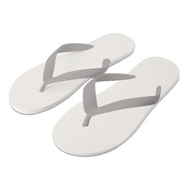 FRANZ MENSCH Hygostar Women's Flip Flops, White/Grey, L: 26 cm, W: 10.3 cm, H: 1 cm, Hotel Flip Flops, Disposable Shoes, Guest Shoes, Bathing Shoes, Disposable Flip-Flip Slippers, Pack of 50