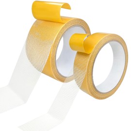 2 Rolls Double Sided Mesh Tape, Fabric Tape for Clothes, Double Sided Tape Heavy Duty, Carpet Tape, Two Sided Tape for Fabric, Double Sided Duct Tape, Mesh Mounting Tape, 1inch/2inchx33FT(10m)