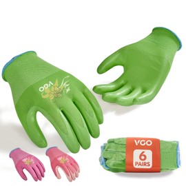 Vgo... 6 Pairs Women’s Gardening Gloves - Non-Slip Nitrile Coated, Machine Washable & Breathable for Outdoor, DIY, Ranch, Camping | Flexible Fit(NT2110-FM,Green&Pink&Purple,M,6 pairs)