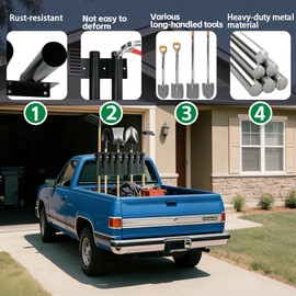 8-Tool Shovel Holder for Truck, Heavy Duty Metal Rack for Shovels & Rakes