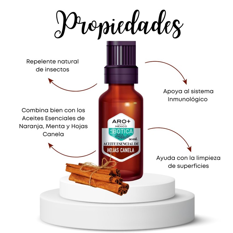 ARO+ Aceite Esencial de Hojas De Canela Natural Puro Aromaterapia