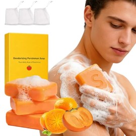 Jabón De Caqui Swarva Barras De Jabón De Caqui Para Personas Mayores Controlar El Olor Corporal Fórmula Nutritiva & Limpieza & Antibacterial Apto & Hidratante Para Todo Tipo De Piel abónes de Baño