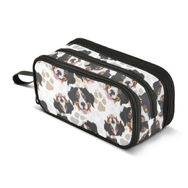 Sletend Pencil Case Bernese Mountain Dog ​Big Capacity 3 Compartments Pencil Pouch Aesthetic Pencil Case Organizer Markers Pencil Box for Boys Girls Adults Students