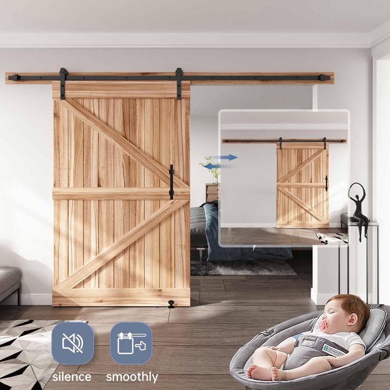 EaseLife 12 FT Sliding Barn Door Track and Handle Hardware