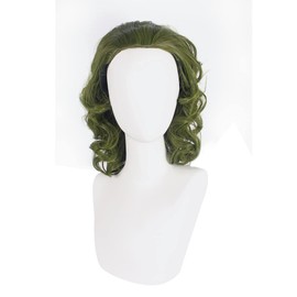PORSMEER Men's Clown Joker Wig Curly Short Green Cosplay Wig Halloween Costume Party Wigs