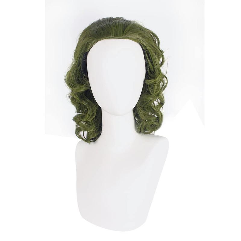 PORSMEER Men's Clown Joker Wig Curly Short Green Cosplay Wig