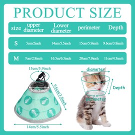 Cat Collar, Soft Cat Collar, Adjustable Cat Protective Collar for After Surgery and Injuries, Prevents Licking Wounds, Cat Collar for Cats (Green, S)