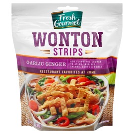 Fresh Gourmet Wonton Strip Garlic Ginger 3.5 Ounce (Pack of 2)