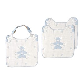 Dimowa 20221018 Souleiado Fukufuku Gauze (6-Layer Gauze), Clip & Handkerchief Tie, Blue Set, One Size