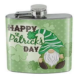 St. Patrick Day Gnome Stainless Steel 5oz Hip Drink Kidney Flask