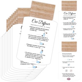Motiskyy 200 Pcs Car Diffuser Instruction Cards 2 x 3.54 Inch Care Car Hanging Diffuser Card for Car Oil Diffuser Bottles (White and Pink,Novel Style)