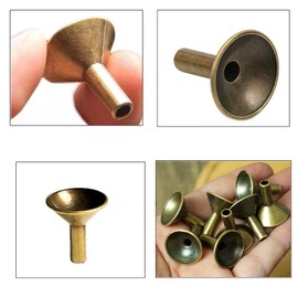 NentMent Incense 6 Pack Backflow Incense Holder Base Protector Ash Container Catcher for Waterfall Cone Burner Holders Metal Retro Funnel Incense Cones Stand Filter Mini Censer Stick/Tray Rack