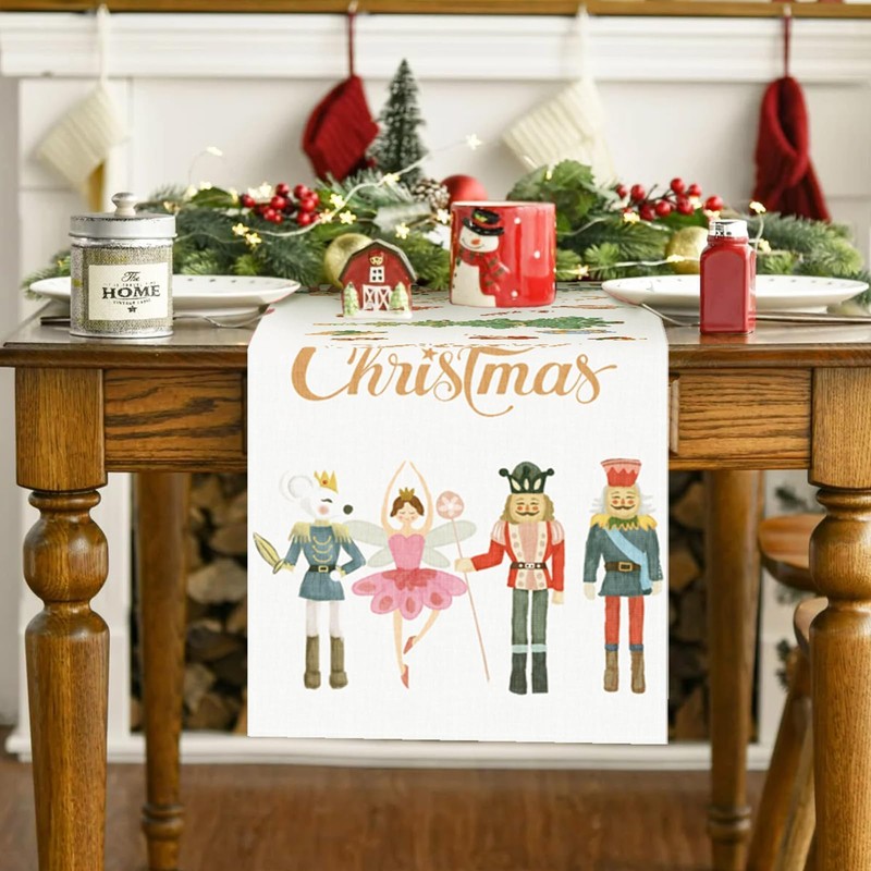 Aitsit Christmas Table Runner, 40 x 180 cm, Washable, Winter