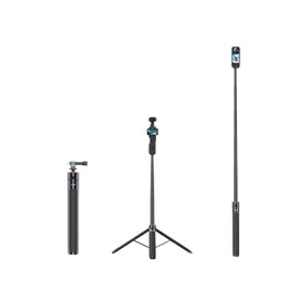 SHEAWA Telescopic Self-Holding Pole 55 inch Extension Pole compatible with DJI Osmo Pocket 3/Action 4, Telescopic Adjustment, Portable Selfie Stick Accessory compatible with Insta360 GO3/X3/ONE X2