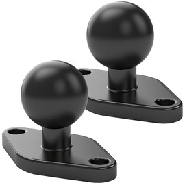 fccairms 2 Pack Aluminum Alloy Ball Mount, 1 inch Ball, Standard AMPS Hole Layout, Compatible with RAM Double Socket Arm