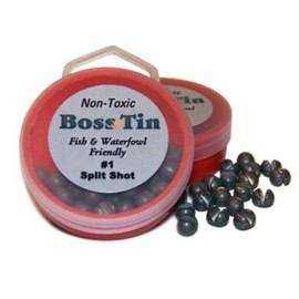 Boss Tin Non Toxic Lead Free Refill Size 4. One Size of Split Shot per Container.