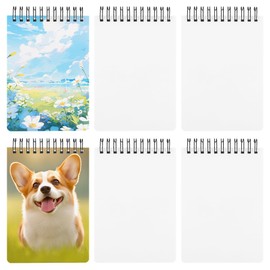 Framendino, 6 Pack Sublimation Notebook Blanks Top Spiral Note Books Blank Page A6 Small Pocket Notepad for Home Office (5.75 x 4 in)