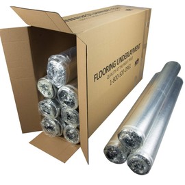 Vapor Barrier Flooring Underlayment - 3in1 Silent Padding - 2mm w/Overlap and Tape Attached - IIC 65 - Bestlaminate 100 sf/roll600sf (Bundle 6 Rolls x 100sf)