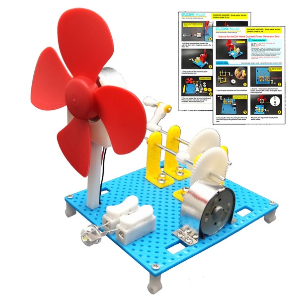EUDAX DIY Dynamo Lantern Educational STEM Building Toy, Hand Cranked Power Generator,Generators Science Kit, Light Bulb Science Experiments Kits for Kids Age