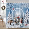 Avezano Winter Christmas Snowman Shower Curtain Winter Snowman Xmas Tree