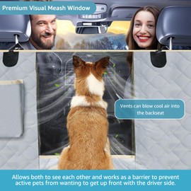 Lassie Dog Car Seat Covers for Back Seat with 2 Seat Belts, Waterproof Dog Car Hammock with Mesh Window Durable Scratch Proof Nonslip Pet Carseat Covers Universal Fit Protector for Cars, Trucks & SUVs