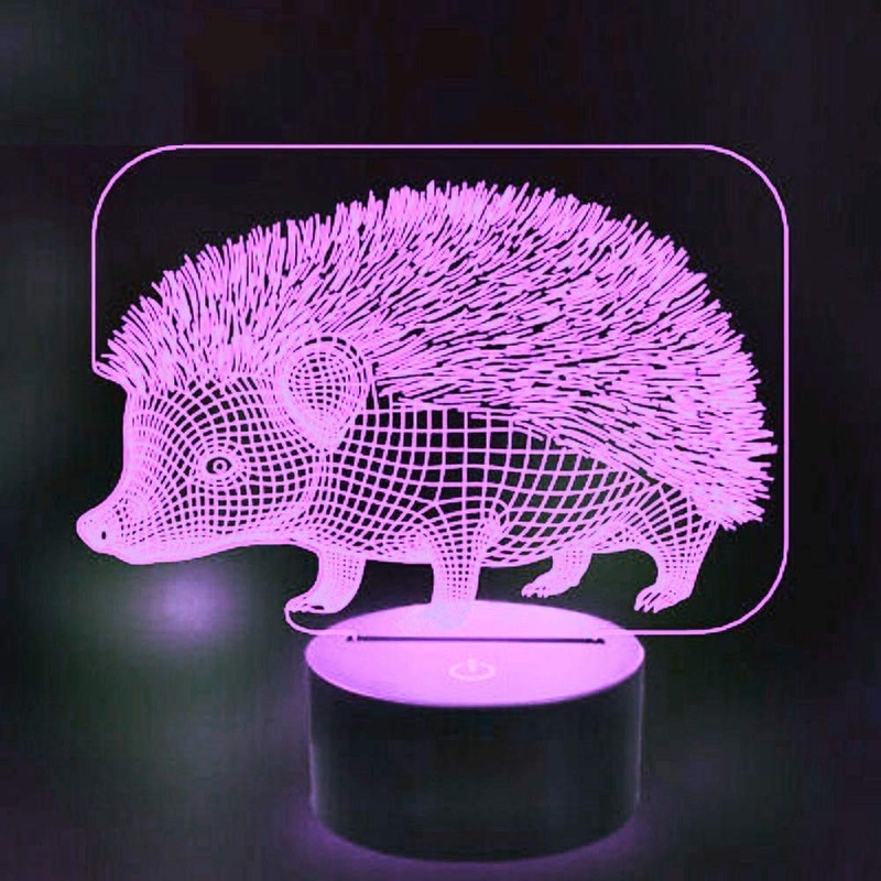 YTDZLTD Creative 3D Hedgehog Night Light 16 Colors Changing USB
