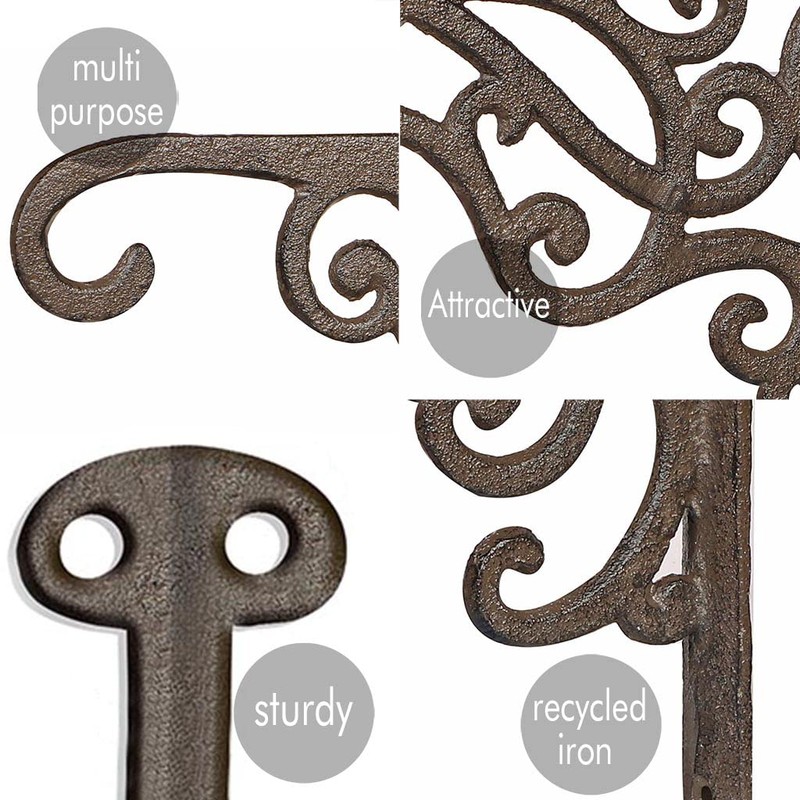 Dibor Hanging Basket Bracket Wall Mounted Garden Lantern Hook Cast