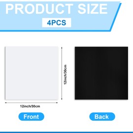 Youdaju 4 Pack Square Magnetic Vent Covers Flexible Floor Vent Cover Thick Magnet for Standard Air Registers 12"X12" Pure White Air Vent Covers for Home Floor RV Wall HVAC Ceiling (Vent Not Included)