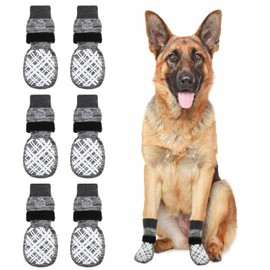 BEAUTYZOO Dog Socks to Prevent Licking for Hardwood Floors - Socks for Small Medium Large Dogs - Hot/Cold Pavement Traction Control Non Skid Anti Slip Socks for Puppy Old Senior Dog, Paw Protector