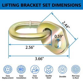 7100 Engine Lift Bracket 5500 lb Capacity Engine Lifting Brackets, Engine Support bar for Using with Engine Hoist Leveler and Lifting Sling Rigging Engine Stand (Gold, Pack 4)