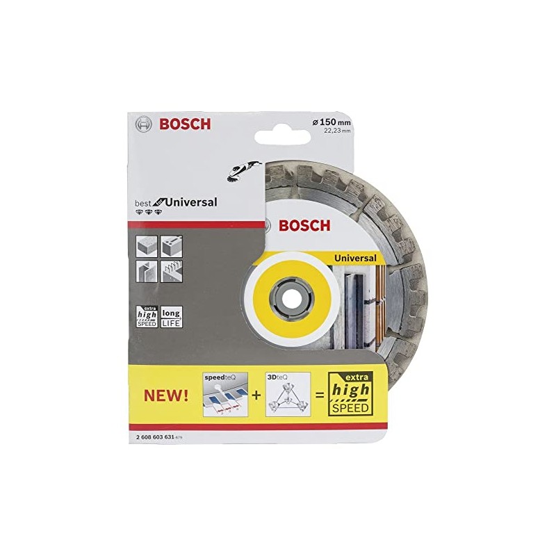 Bosch 2608603631 Diamond Cutting Disc, Silver/Grey, 150 x 22.23 mm