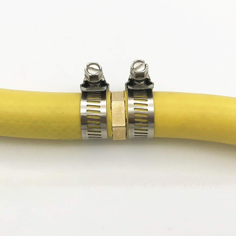 Brass Garden Hose Repair Mender Kit with Stainless Clamp (3/4")