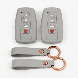 2 Fundas de Silicona para Llavero, Protector de Llave, Funda de protección de Llave de 360° para Llave Inteligente de 4 Botones (RAV4 2017-2023, Camry/Highlander/Corolla), Cubierta