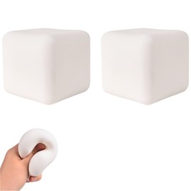 2 Pcs Stress Cube, Cube Stress Ball, Stress Relief, Cute and Exquisite white Tofu Nice Cube, Soft Anti Stress Ball Apply to Offices，School，Relaxation, Fun for Boys and Girls