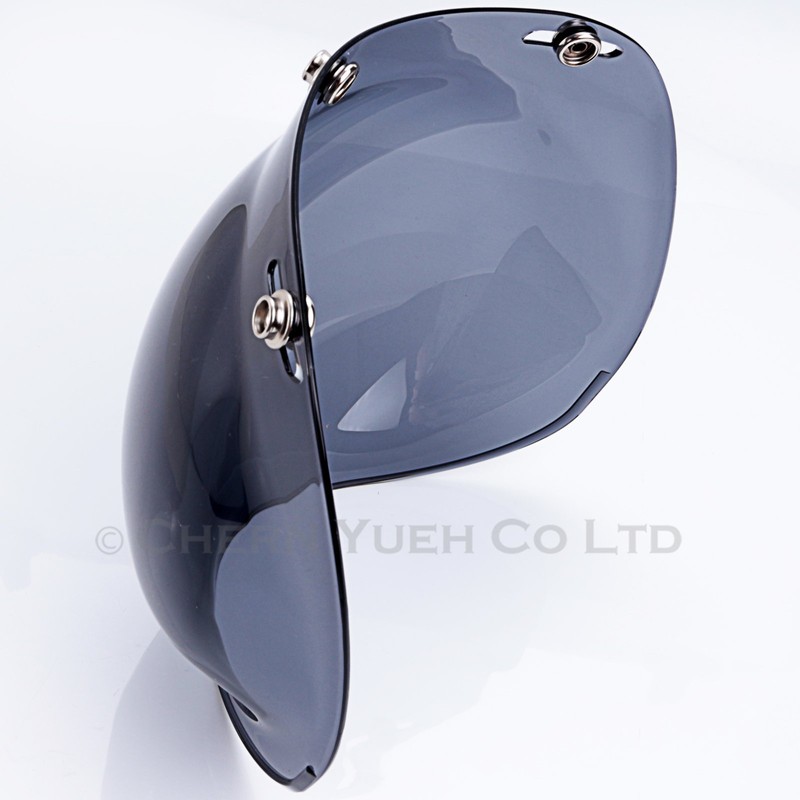 Wide Bubble Shield for Jet Helmets (Smoke)