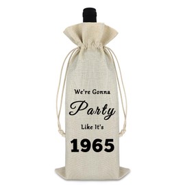 60th Birthday Gift for Women Men Wine Bag 60th Birthday Present Idea for Mom Dad Wine Gift Bag 60 Year Old Turning 60 Gift for Wife Grandma Friend Drawstring Wine Wrap Bag Birthday Party Decors