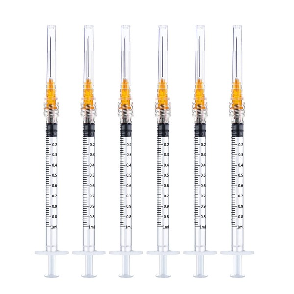 25 Pack Disposable Sterile Supplies 1ml Syringe with Needle,25Ga 1inch Needle and Syringe,Individual Package. (25)