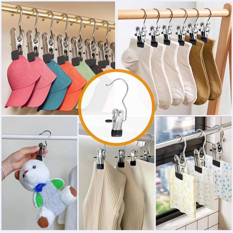 GOTRUST 25pcs Portable Laundry Hooks, Anti-Slip Boot Hanging Hold Clips,